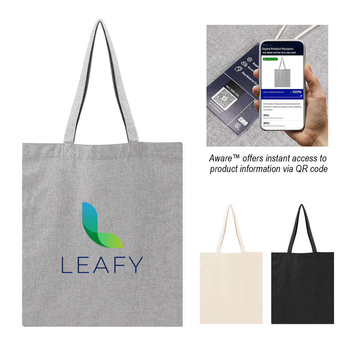 Aware™ 4 Oz. Recycled Cotton Tote Bag