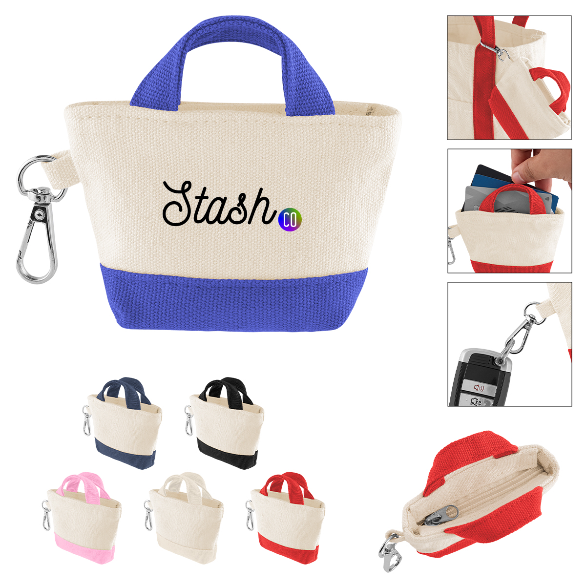 12 Oz. Recycled Cotton Mini Tote Bag Charm